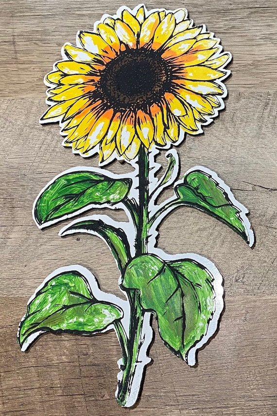 Etched Sunflower Cutout Etsy