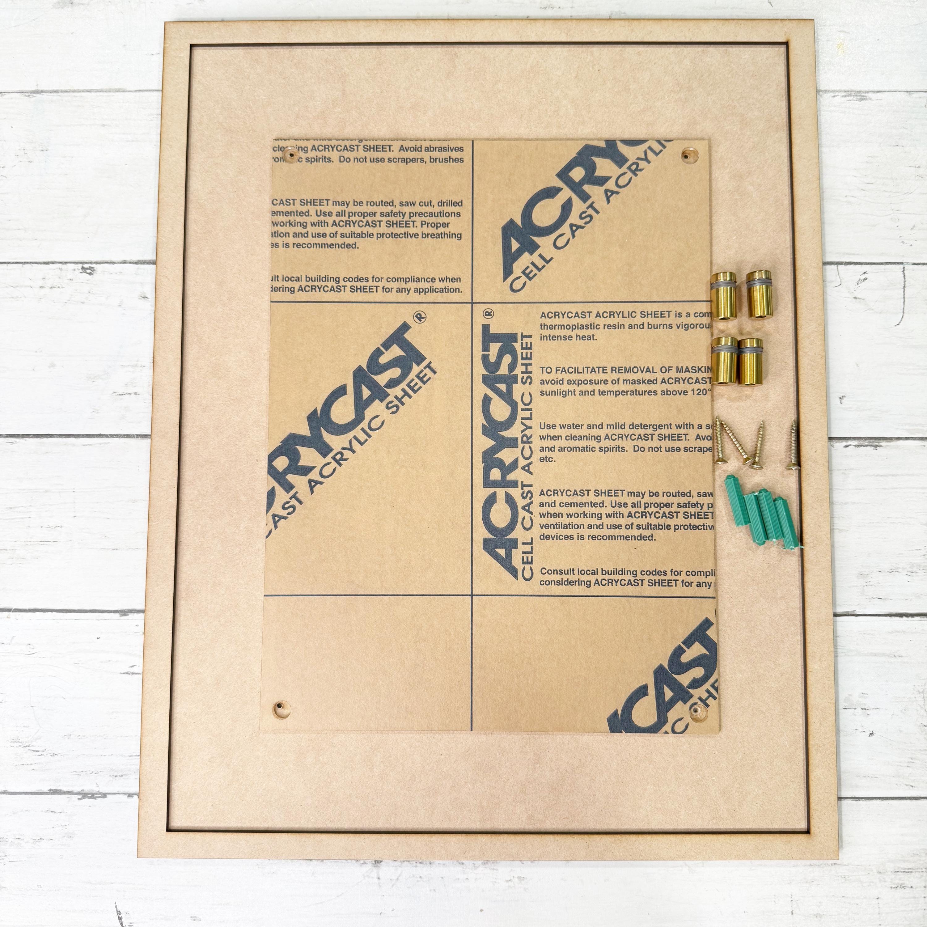 Acrylic Standoff Frame W/ Screws - Etsy