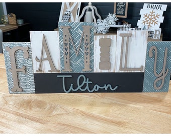 20" Personalized Family Block Sign w/ Stand