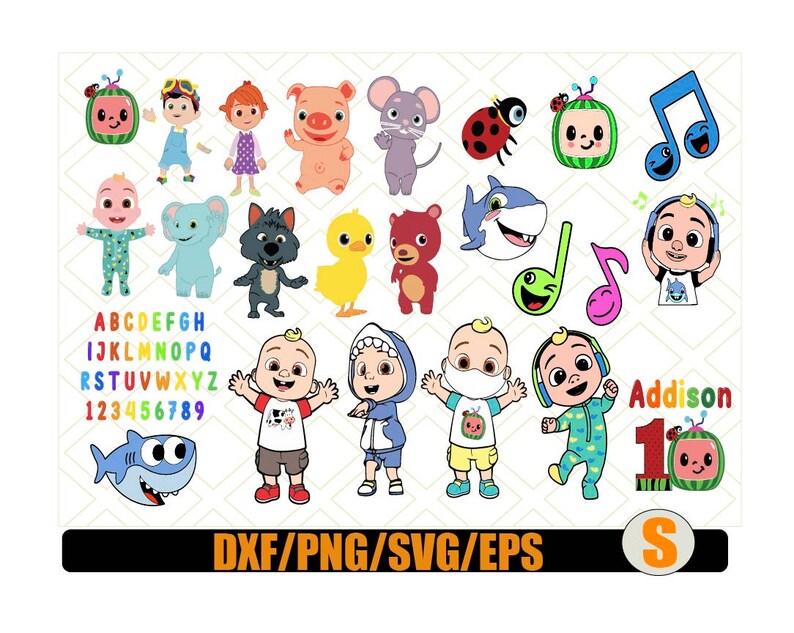 Download Bundle Cocomelon svg Bundle Cocomelon Alphabets Cocomelon ...