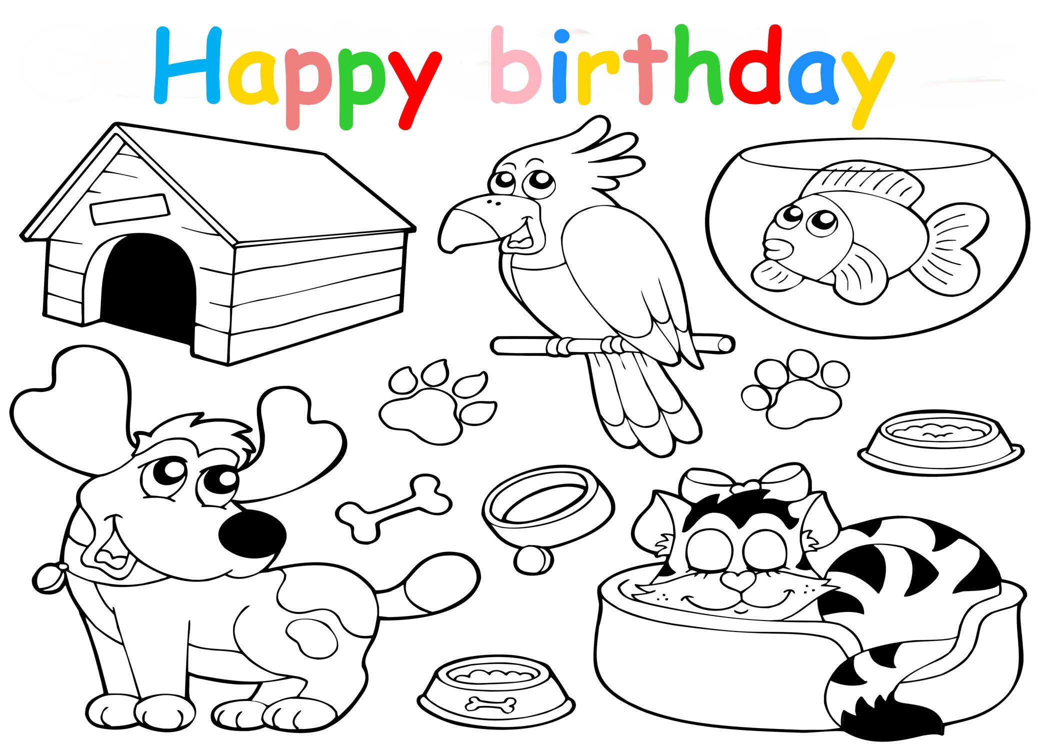 Colouring in card with animals birthday card suitable for boy | Etsy