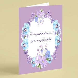 Ładna kartka zaręczynowa z wieńcem kwiatowym - Beebooh cards