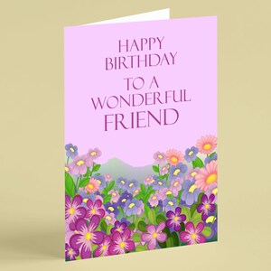 Carte d'anniversaire d'un ami de jolies fleurs - Cartes Beebooh