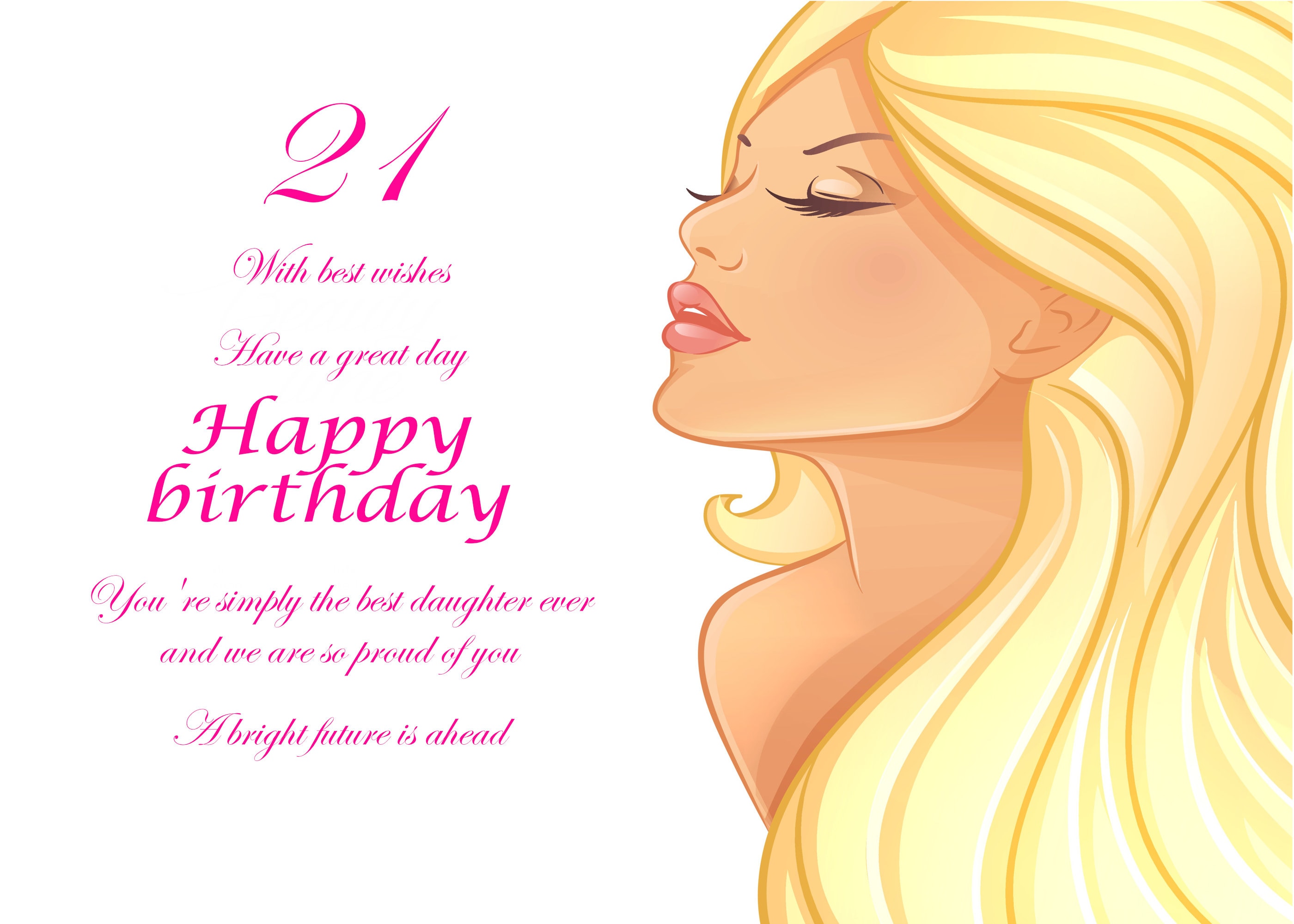 Daughter a glamorous female 21st birthday card with lovely Etsy Daughter a glamorous female 21st birthday card with lovely Etsy
