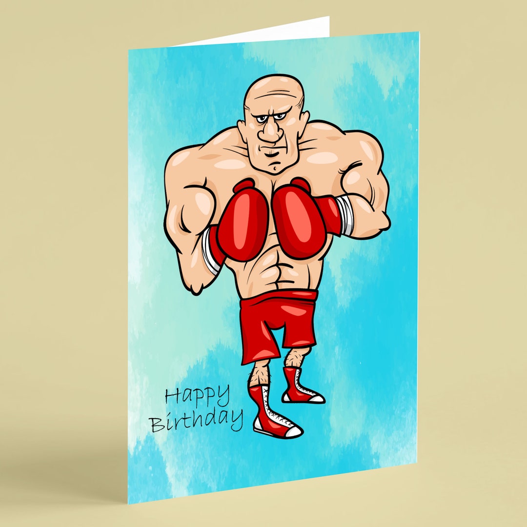 Male Boxer Sport Birthday Card Beebooh Cards - Etsy