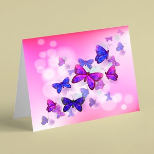 Purple and pink butterflies birthday card - Beebooh cards