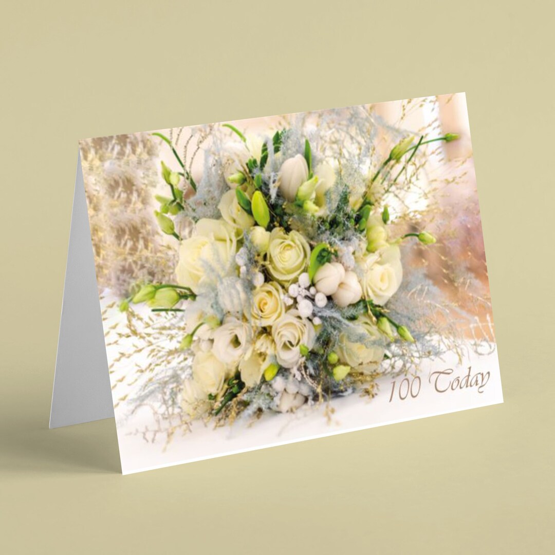 Floral Bouquet 100th Birthday Card - Can Supply Any Age, Please Contact ...