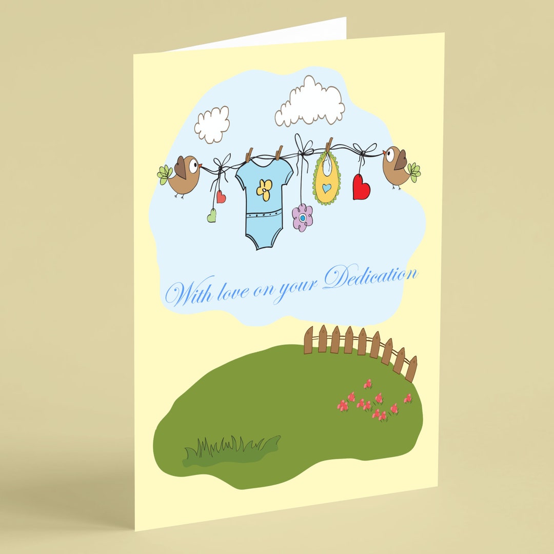 Baby Boy Clothes Line Dedication Card Beebooh Cards Etsy