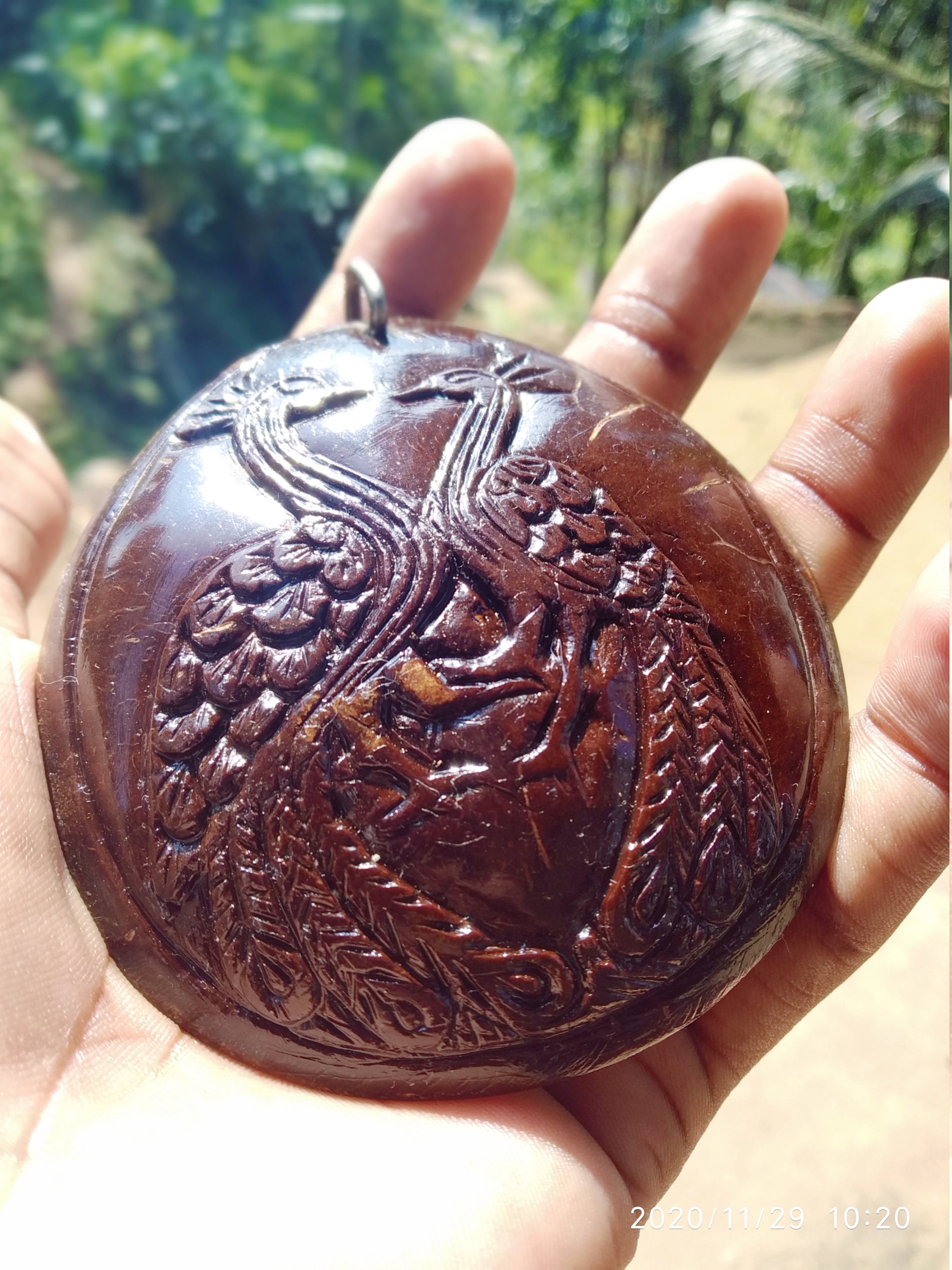 Beautiful Handmade Coconut Shell Key Tags With Beautiful Couple of ...