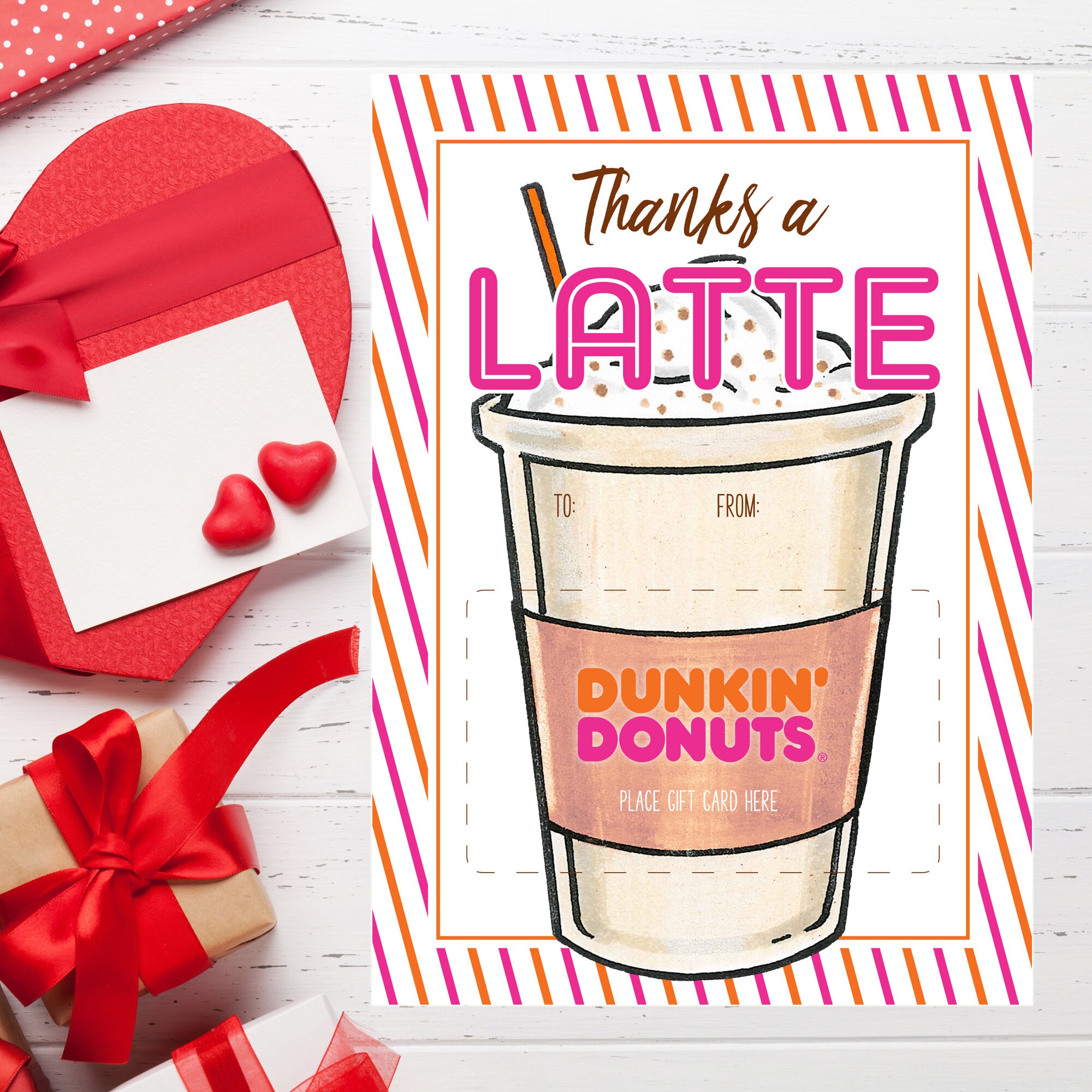 Love You a Latte Gift Card Holder Printable Download, Thanks a Latte ...