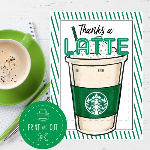 EDITABLE Thank You Gift Card Holder Printable Coffee Teacher Etsy