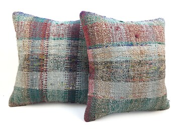 16x16 inch rug pillow cover handmade white pink vintage ethnic boho wool cushion throw rug case yellow 40x40cm handwoven flower pastel