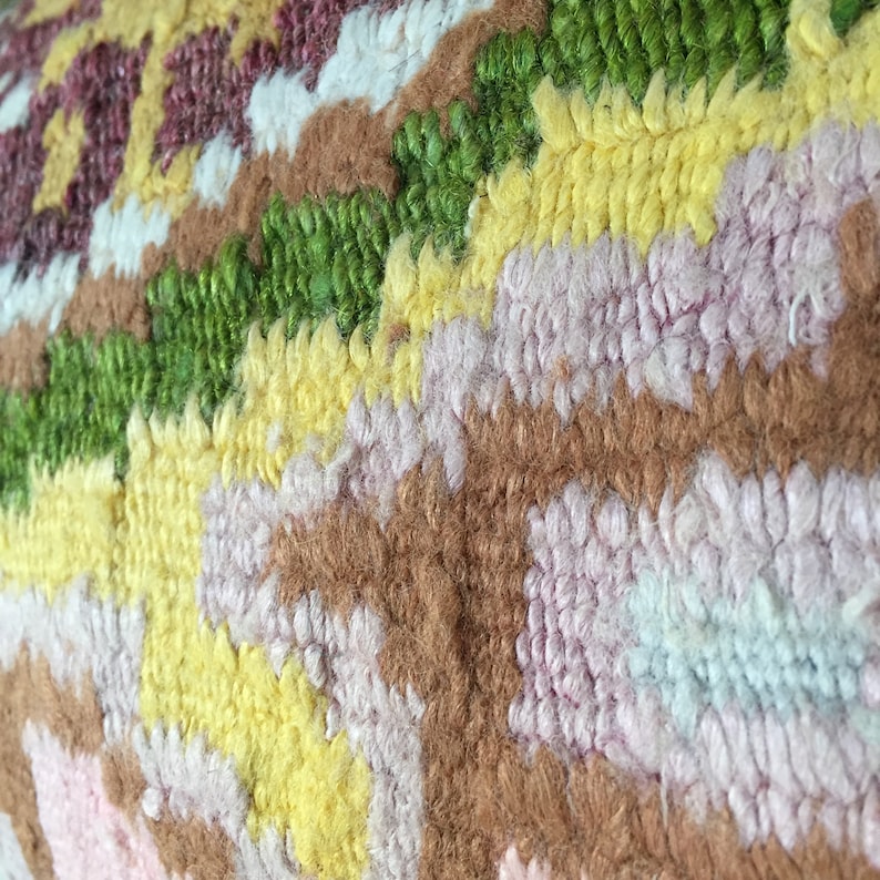 12x20 Inch Moldov Kilim Pillow Cover Handmade Green Vintage Ethnic Boho Wool Cushion Throw Rug Case Yellow 30x50cm Handwoven Flower Pastel