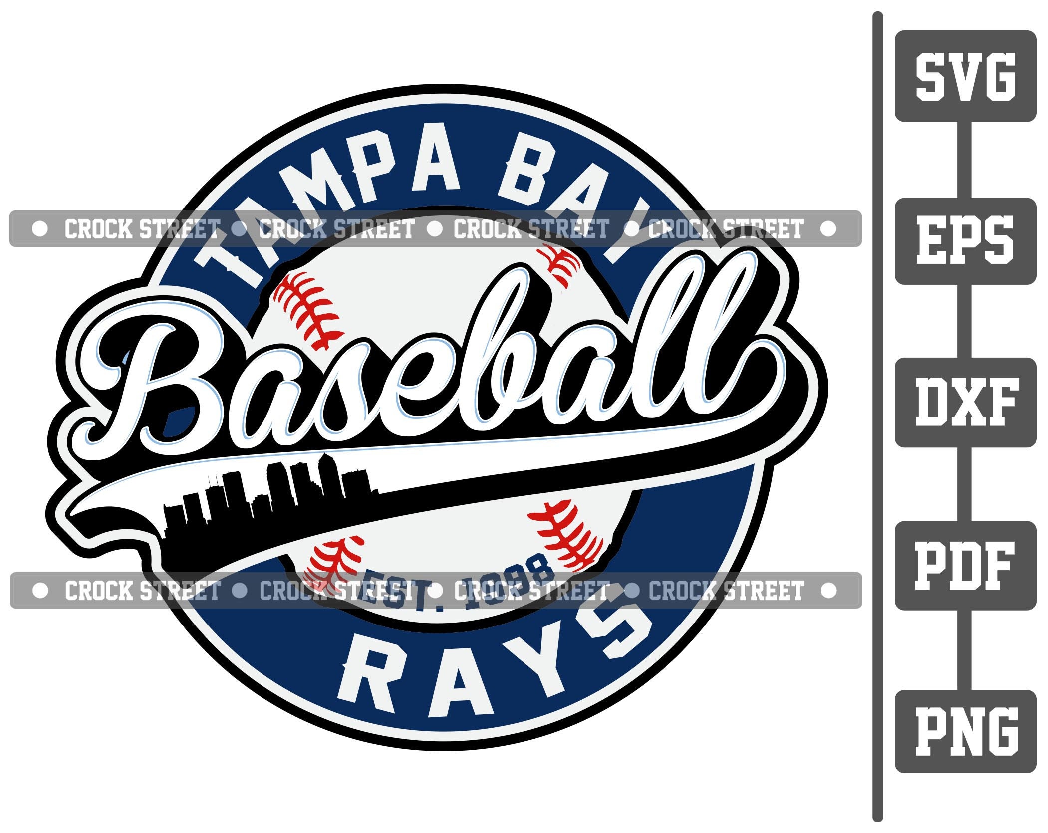 Rays Est. 1998 Baseball Skyline Svg Rays Team Svg Rays Fan Etsy