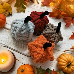 Halloween Gift Macrame Pumpkin Gift for Christmas Table Ornament Figurine Gift Home Decor Boho Pumpkin Decor Halloween Plant Decorations