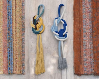 Boho Makramee Knoten Wandbehang: Handgemachtes Seil-Dekor (90 cm x 30 cm)