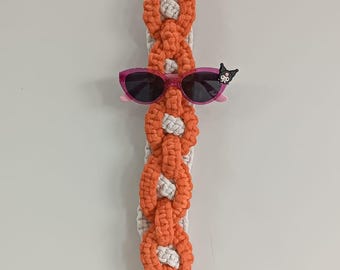 Handmade Macrame Glasses Holder: Boho Wall Hanging Organizer