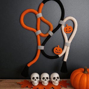 Halloween Macrame Wall Hanging: Celtic Knot Fiber Art