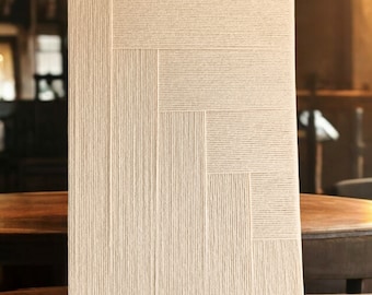Minimalist Beige Yarn Wall Art – Modern Geometric Fiber Art
