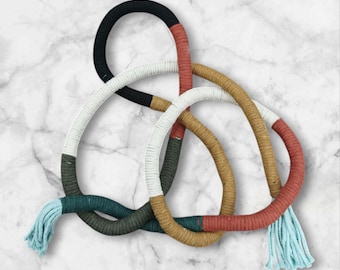 Celtic Knot Fiber Art Wall Sculpture, Knotted Rope Decor