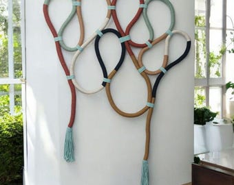 Large Macrame Wall Sculpture – Modern Boho Fiber Art