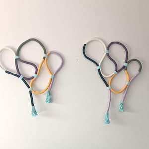 PACIFIC2 - Handmade Rope Wall Art Set of 2 | Modern Boho Wall Decor | Colorful Yarn Hanging | Unique Home Decor Gift Idea
