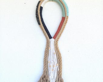 Boho Rope Wall Hanging, Macrame Wall Art, SATURN, Rope Fiber Wall Hanging, Boho Saturn Decor, Handmade Wall Sculpture, Modern Rustic Art