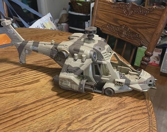 GI Joe Spytroops Night Attack Chopper 2002 Tan Camo Helicopter