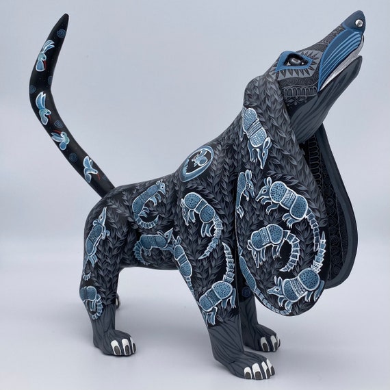 Hand Painted Alebrije Mini Dog with long ears Alebrije Wood Carved Alebrije Hand Painted Alebrije Mini Dog with long ears Alebrije Wood Carved Alebrije