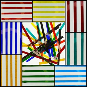10 verschiedenfarbige Mosaikfliesen, handgeschnittene Mosaikstücke in Streifenform, Mosaikstücke, Buntglas, Glasstücke, Mosaikzubehör.