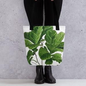 Fiddle Leaf Fig Watercolor Tote bag