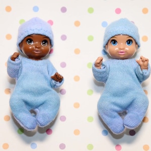 Handmade Doll Clothes for Barbie Baby Blue Varigated Footed