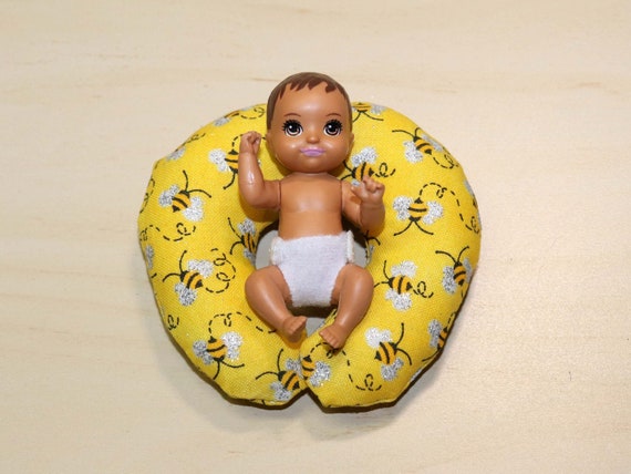 1:6 Scale Dollhouse Nursing Pillow / Support Pillow Busy Yellow