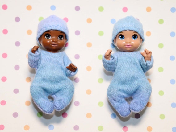 Handmade Doll Clothes for Barbie Baby: Blue Varigated Footed - Etsy