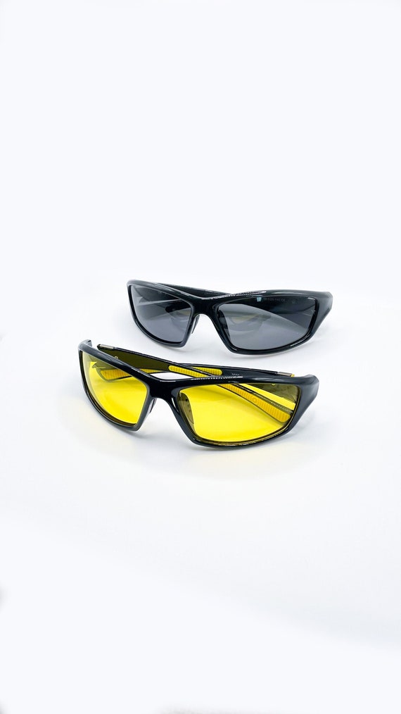 Y2k Unisex Sports Glasses // Fashion Outdoor Sunglasses // Black/grey,  Black/yellow // Festival, Rave Sunnies -  Canada