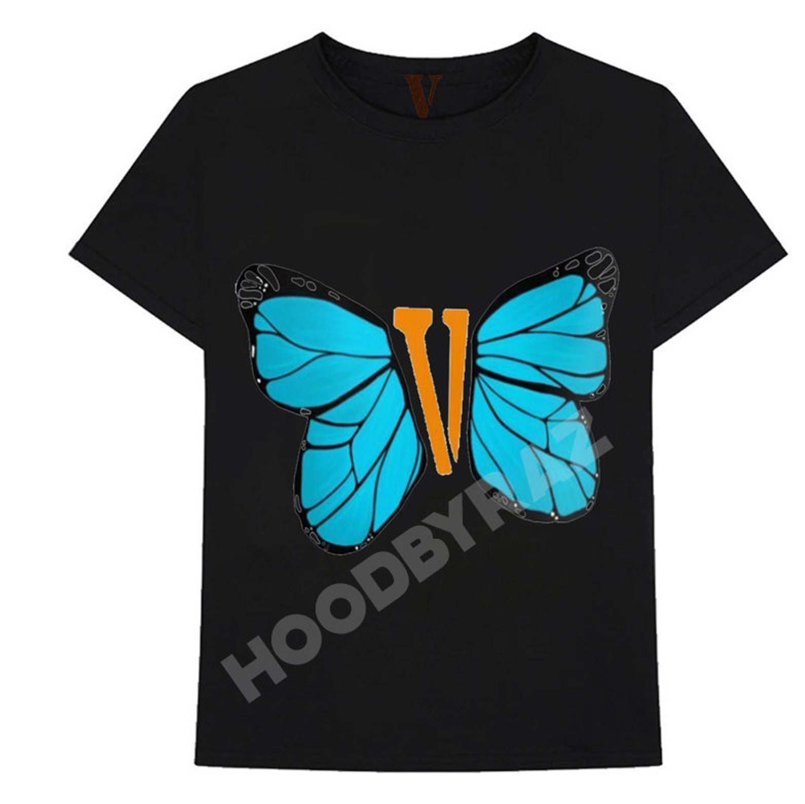 Vlone Blue Butterfly TShirt Etsy