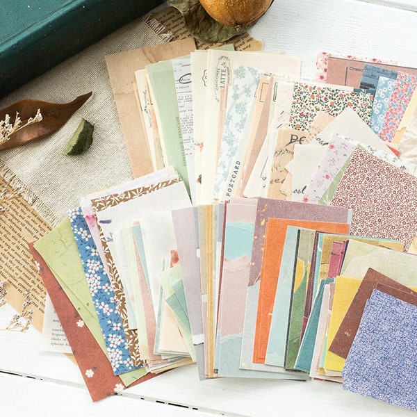 60 Stück Vintage Schriften Scrapbook Papiere, Junk Journal Kit, Ephemera, Bullet Journal, Antike Briefe, Strukturiertes Papier