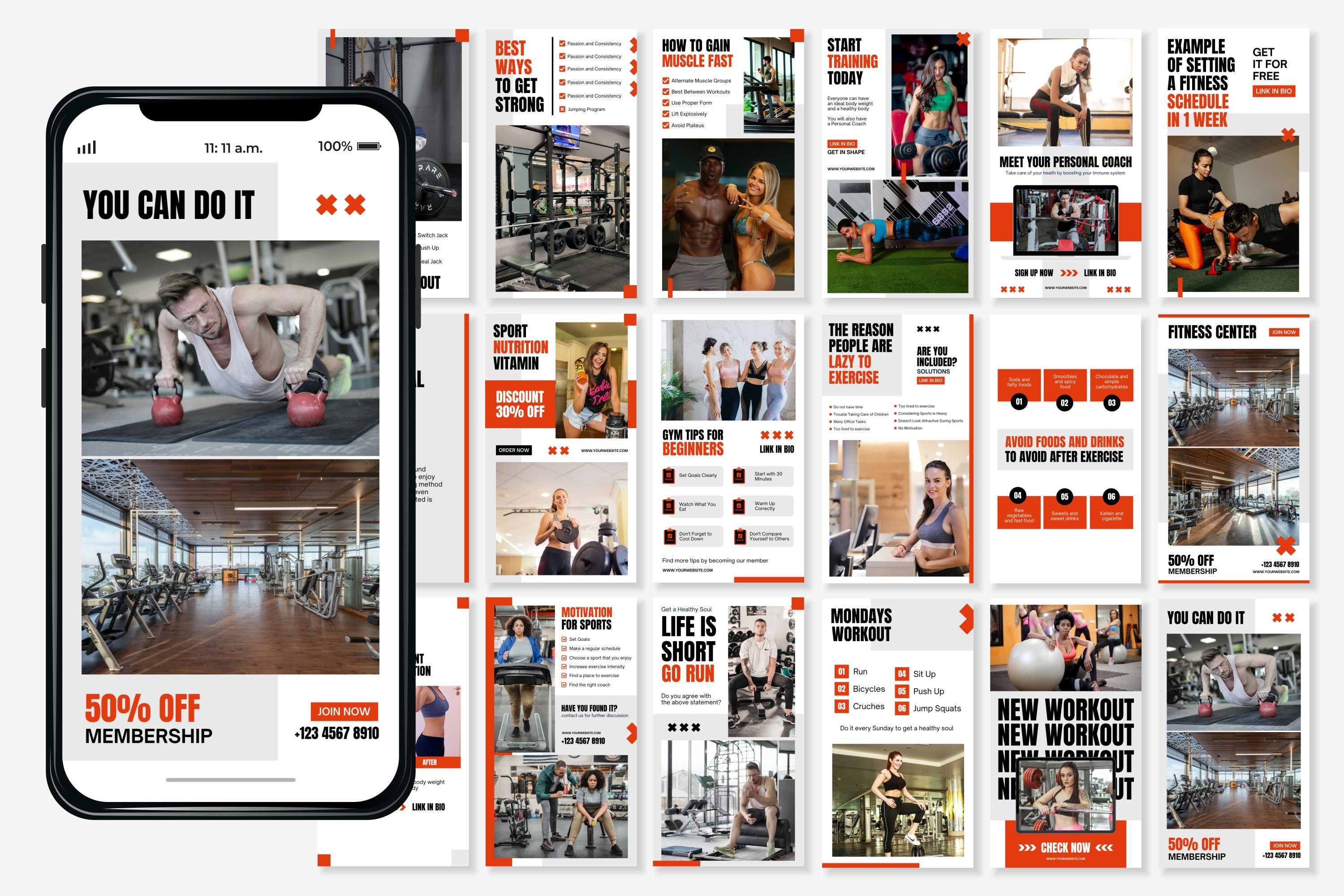 Fitness Canva Templates Fitness Social Media Templates - Etsy