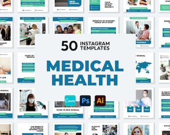 Medical Canva Templates | Medical Instagram Templates | Medical Posts-Stories- Icons | Medical Branding | Medical Business | Medical Content
