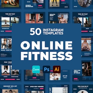 Fitness Canva Templates | Fitness IG Templates | Fitness Feed Post-Stories-Covers | Fitness Branding | Fitness Marketing | Fitness Promotion