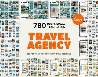 Travel Social Media Templates for Canva | Travel IG Templates | Travel Feed-Stories-Highlights | Travel Branding | Travel Marketing Content