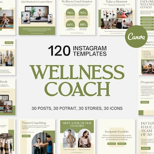 Wellness Canva Templates | Wellness Social Media Templates | Wellness Social Media Posts-Stories-Icons | Wellness Marketing | Wellness Brand