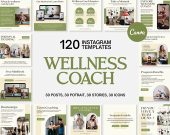 Wellness Coach Instagram Vorlagen | Canva Social Media Kit