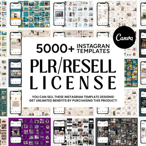 PLR/RESELL LICENSE | Canva Templates | Social Media Templates | Instagram Templates | Instagram Feed | Instagram Posts-Stories-Highlights