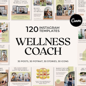 Wellness Canva Templates | Wellness Instagram Templates | Wellness Feed-Stories-Icons | Wellness Content Planner | Wellness Business Brand