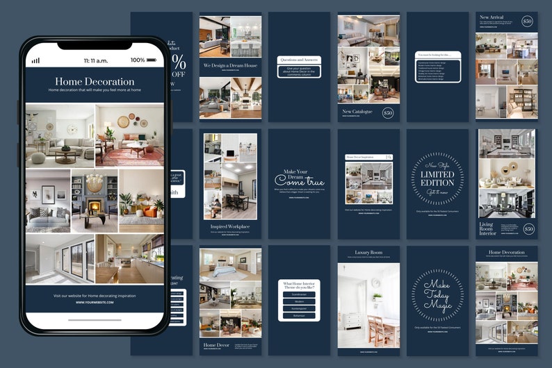 Home Decor Canva Templates Home Decor Social Media Templates Home Decor