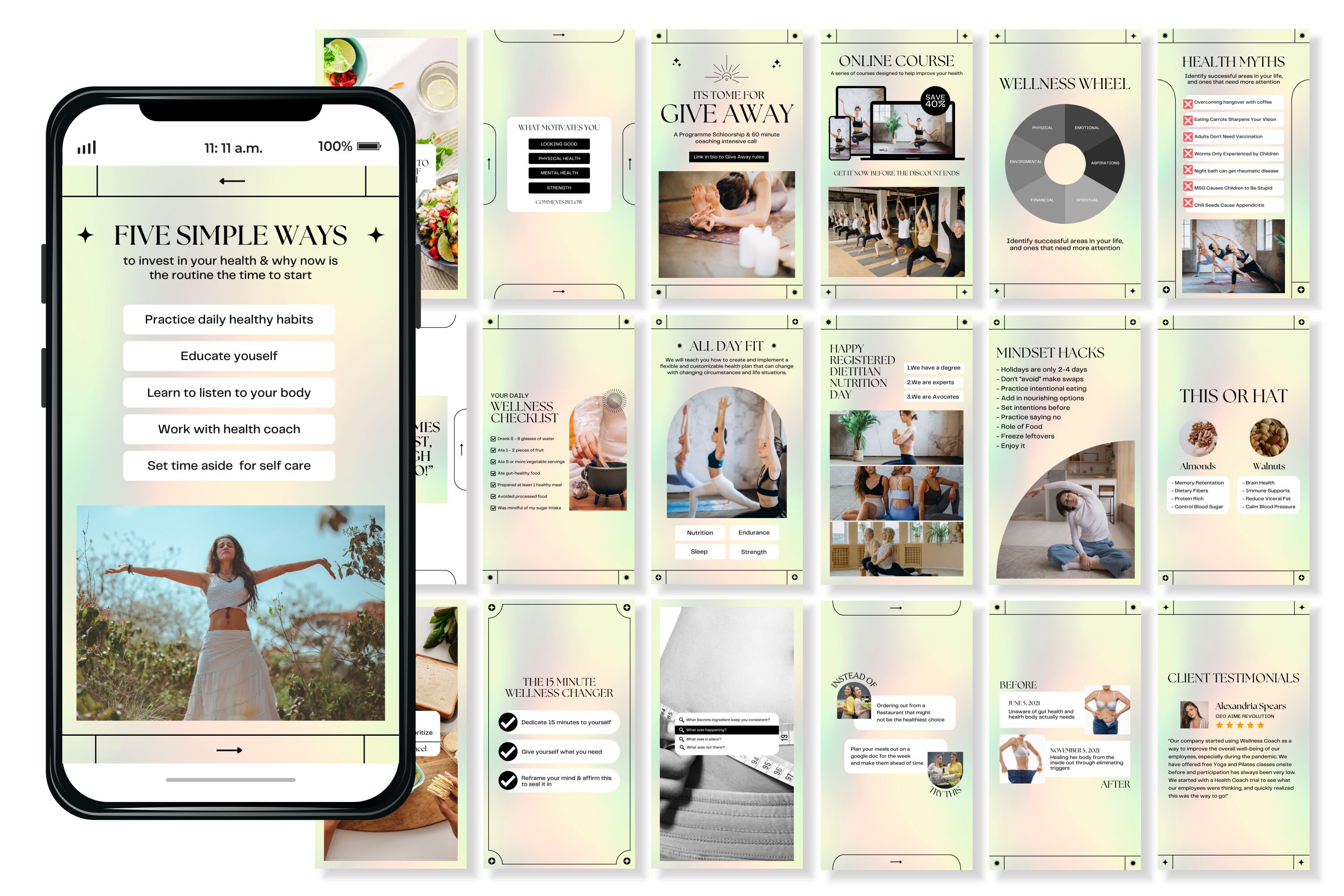 Wellness Instagram Templates for Canva | Coach Social Media Branding - Etsy