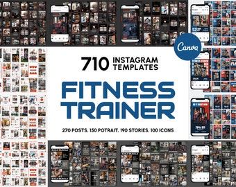 Fitness Social Media Templates for Canva | Fitness Instagram Templates | Fitness Feed-Stories-Covers | Fitness Branding | Fitness Marketing