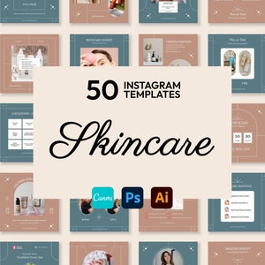 Hautpflege Instagram Vorlagen | Hautpflege Business Branding | Schönheit Social Media Post und Stories | Hautpflege Canva Vorlagen | Hautpflegemarke