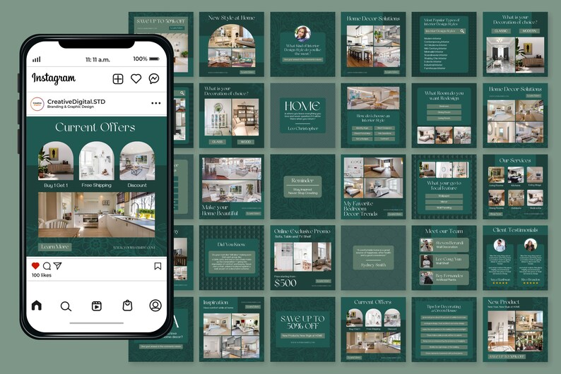 Home Decor Canva Template Home Decor IG Template Home Decor Branding